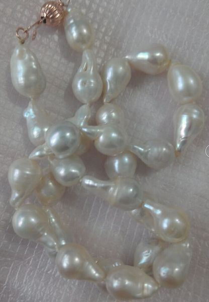 

buy pearls jewelry classic rahe huge 12-20mm south sea white baroque pearl necklace 20nches 14k, Silver