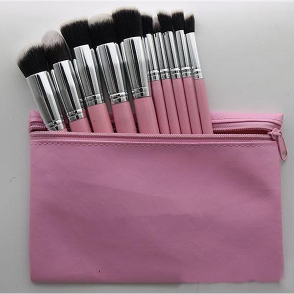 

Hot Makeup Professional Brush set Cosmetic Foundation BB Cream Powder Blush 10 pieces Makeup Tools Black/White/Pink with Pouch DH 24setsL