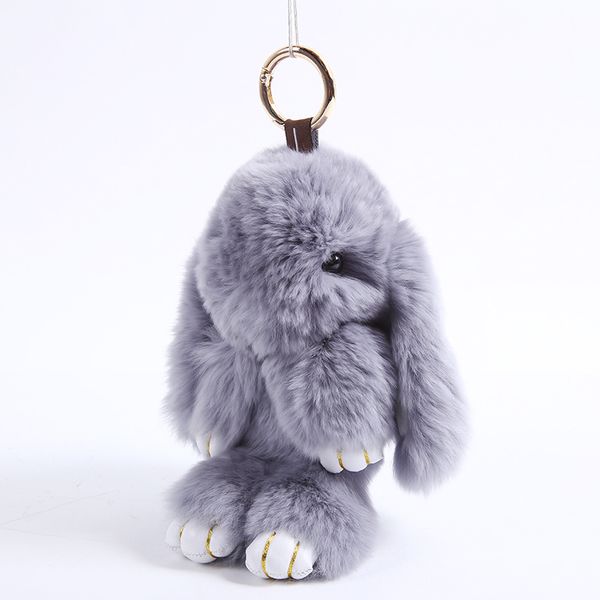 

2016 big dead rabbits plush toy korean lazy play peluche bunny doll keychain toys kawaii dolls pets pendant key chain gifts for girl, Silver
