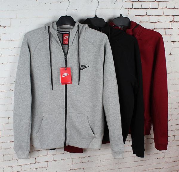 

2018 windrunner tech phere full zip olid men jacket hoodie weat hirt 2 color m xxl, Black