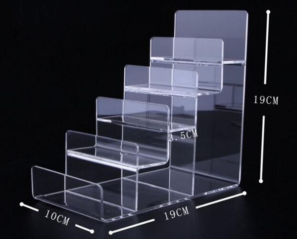 

2pcs five-layers reinforced acrylic wallet display stand purse holder nail polish cosmetics jewelry shelf phone display rack