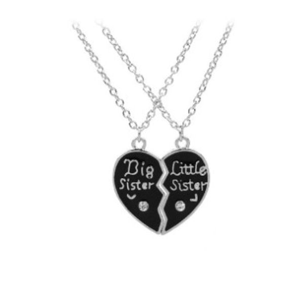 

lillte sister womens necklace set silver plated joint heart necklaces gift idea friends chokers necklaces, Golden;silver