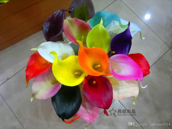 2019 33cm Elegant Silicon Artificial Simulation Egyptian Calla Lily Alocasia Plumbea Flower For Wedding Bridal Centerpieces Decorations From