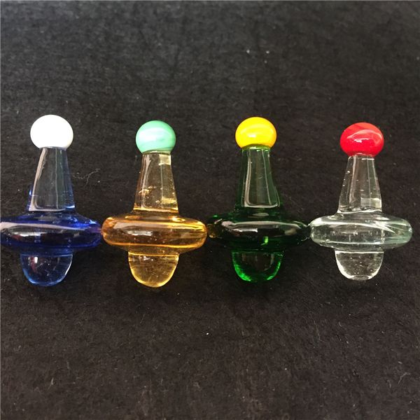 Novo Design Colorido estilo Universal de vidro Sólido UFO carb cap dome para banger Quartz pregos de vidro dab oil rigs em estoque