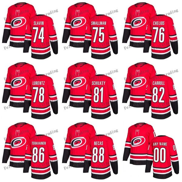 

2018 Season Carolina Hurricanes Martin Necas Jaccob Slavin Spencer Smallman Jake Chelios Steven Lorentz Nick Schilky Noah Carroll Jersey