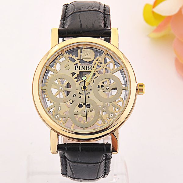 

Выдалбливают водонепроницаемые часы мужчины действительно ремень кварцевые дву