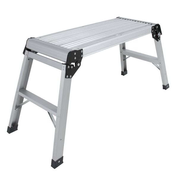 2019 Aluminum Platform Drywall Step Up Folding Work Bench Stool