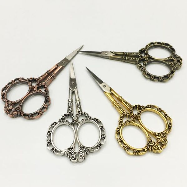 

new marki 4 colors vintage floral pattern scissors seamstress plum blossom tailor scissor antique sewing scissors for fabric tool wn012a