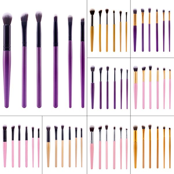 

6pcs/set professional eye brushes set eyeliner 9 colors make up brush kit