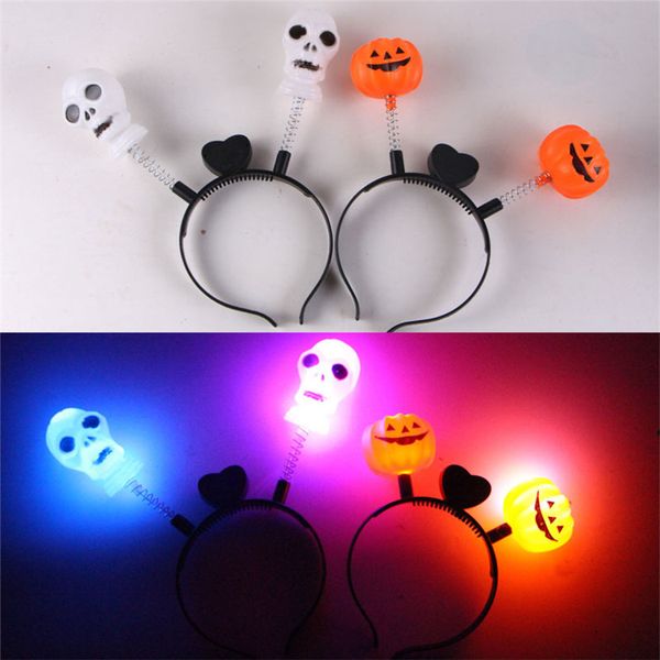

crazy halloween party led hair bands children's led head band skeleton pumpkin style devil costume party dhl/fedex shipping