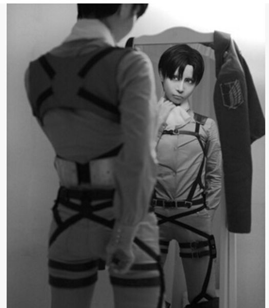 

wholesale-attack on titan shingeki no kyojin recon corps harness belt hookscostume adjustable belts cosplay belts ing, Black
