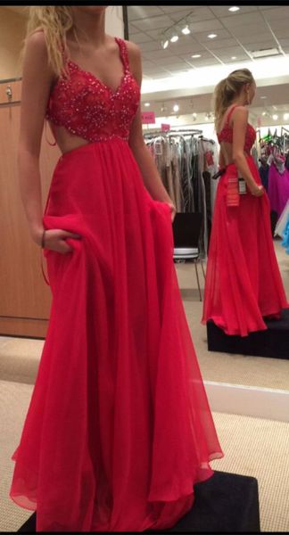 

red long prom dresses appliques lace beaded on chiffon skirt formal evening party dress cocktail gowns, Black