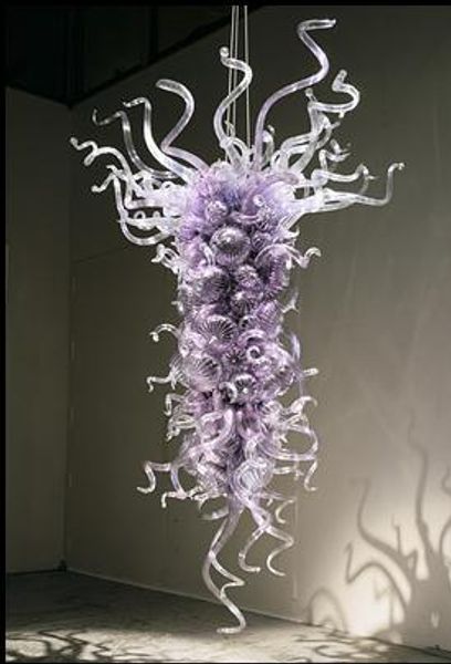 

современные murano фиолетовый стекла люстра свет подвеска свет для нового дома декор светодиодный потолочный светильник 100% mouth сгорел бо