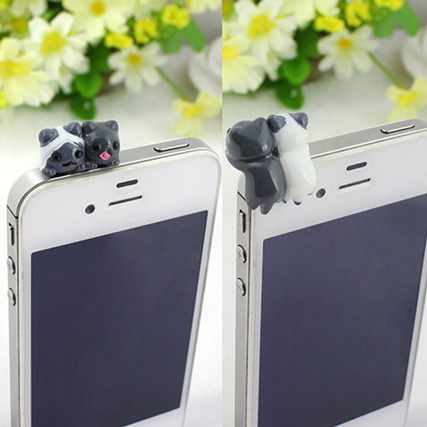 

wholesale-6pcs cheese cat anti dust plug for 3.5 mm headphone earphone jack smart phone 6vvp 7che