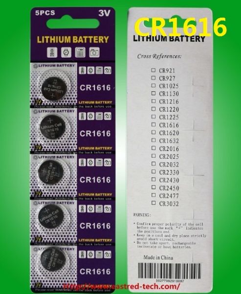 500 carte per lotto Batterie a bottone al litio Super power CR1616 3 V 5 pezzi per blister