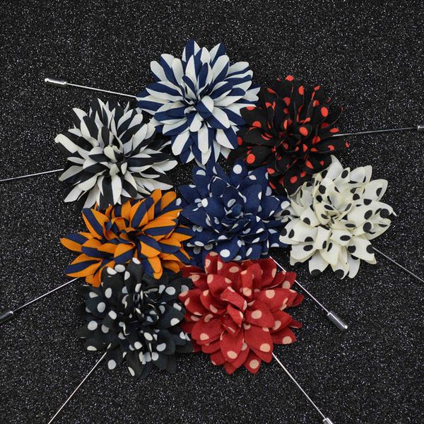 

Дешевые Мода Спекл Полосы Цветок Брошь Булавки Отворот ручной работы Бутоньерка