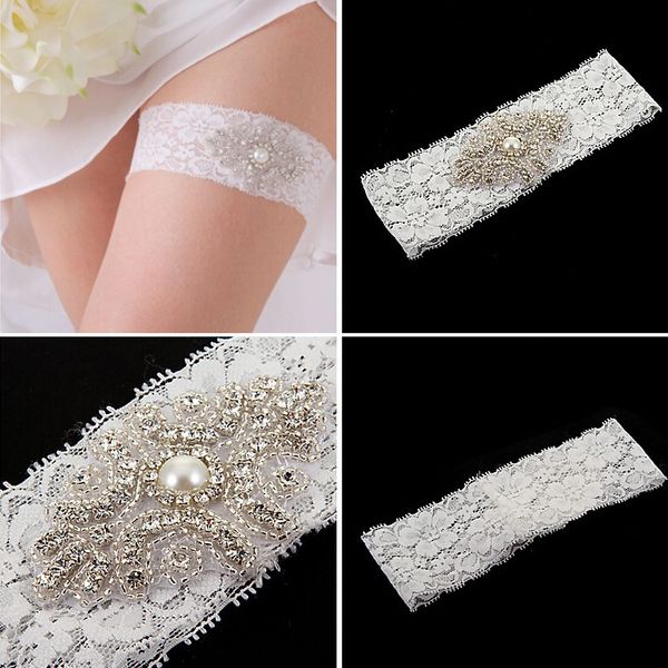 giarrettiera da sposa gratuita realizzata su misura plus size giarrettiera da sposa bianca sexy giarrettiera in pizzo giarrettiere da sposa in cristallo moda