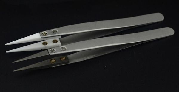 

new arrive anti-static ceramic tweezer electronic cigarette resistance wire diy tool heat resistant interchangeable head pointed tip