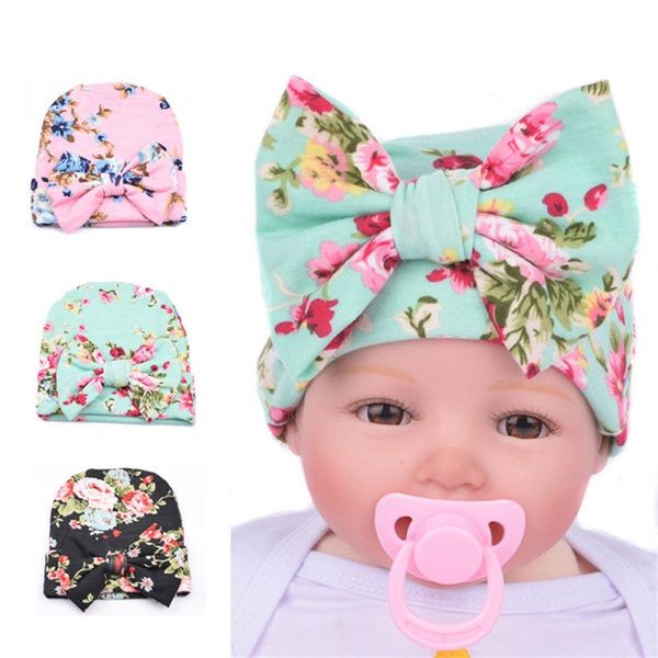 

мода девушки comfy новорожденного больница cap шапочка hat bowknot цветочные шапки, Yellow