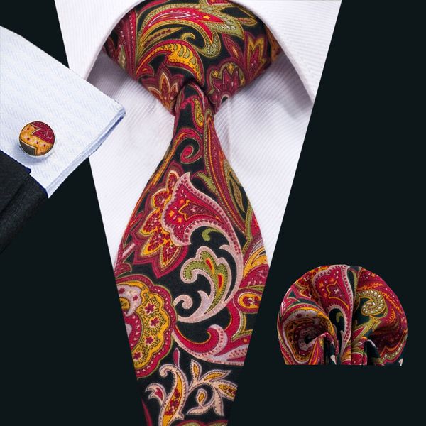 

floral neck tie set mens neckties classic cotton neck ties tie hanky cufflinks sets formal business wedding party n-1376, Black;blue