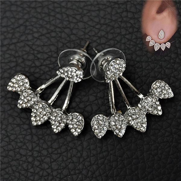 

new fashion silver gold color shining rhiestone crystal water drop stud earrings for women piercing earring, Golden;silver