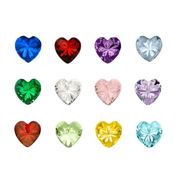 

MIX 12 цветов сердце/круглый/Звезда камень подвески Кристалл день рождения камень п