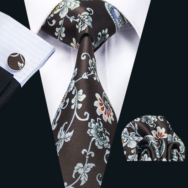 

mens printed ties grey white flower pattern business silk tie set include tie cufflinks hankerchief hipping n-1245, Black;blue