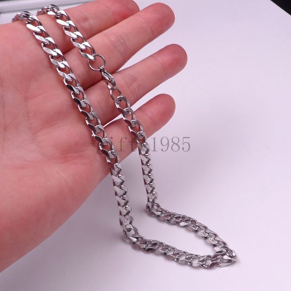 

wholesale 18-40" cool silver stainless steel 8mm men's fashion chain link necklace bracelet ship free