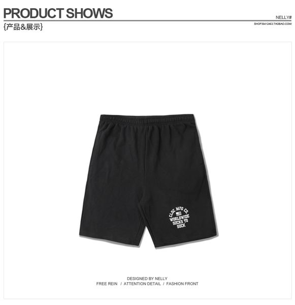 

оптовая-2016 уличная мода шорты лето хип поп скейтборд короткие черный хлопок спортивные пляжные шорты, White;black