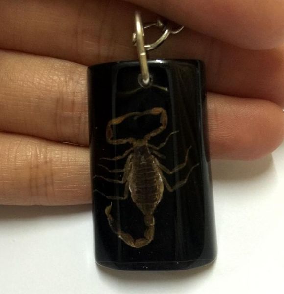 

14 pcs golden scorpion insect jewelry cool black color keychain, Slivery;golden