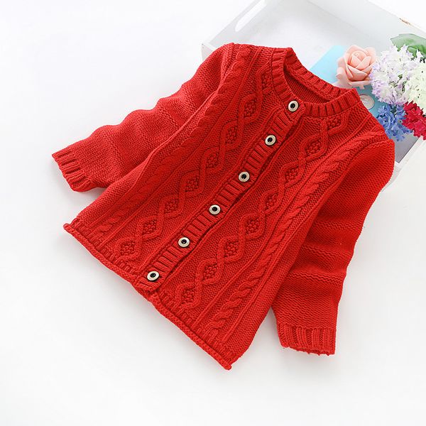 

wholesale-2016 new autumn and winter children's clothing girls solid color cotton sweater cotton girls' cardigans b8012, Blue