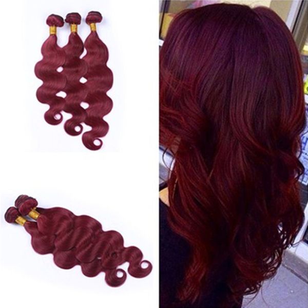 Compre Vierta El Color Del Vino Rojo Borgoña Body Wave Hair Bundles Body Wave Extensión De Cabello Humano 99j El Pelo Teje Para Mujer A 10328