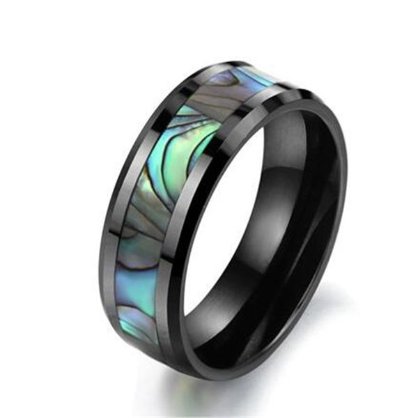 

zhf jewelry buy price usa brazil russia 8mm mother pearl abalone shell tungsten carbide ring mens, Silver