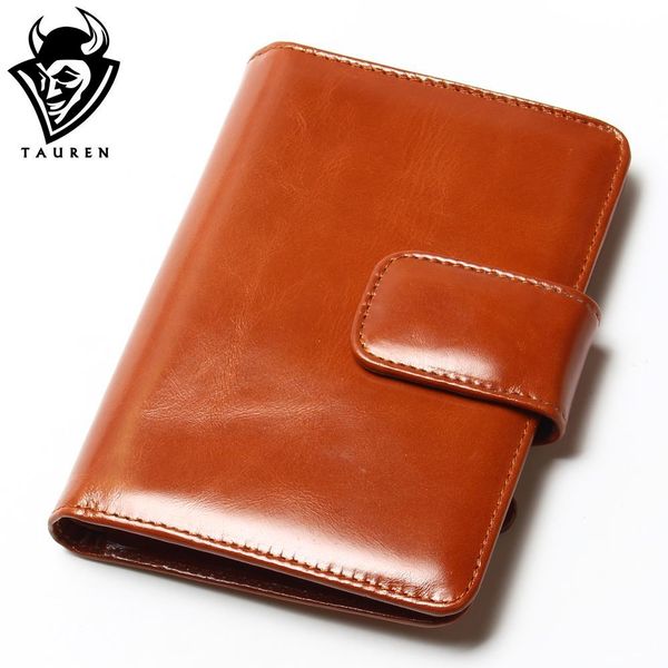 

wholesale- genuine leather women short vintage wallet passport package oil wax women wallets purse brand design women's wallet, Red;black