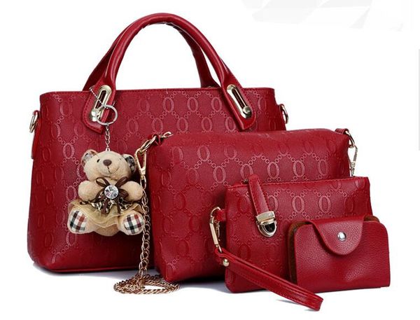 

5-pieces new women handbag tote purse leather ladies shoulder messenger hobo bag