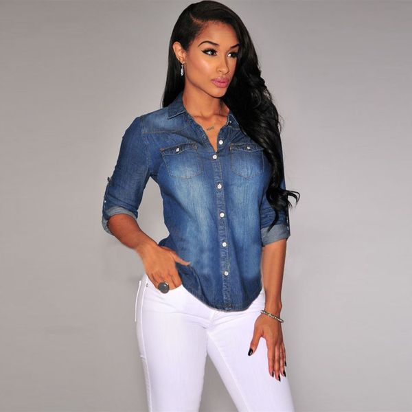 blusa de jeans mujer