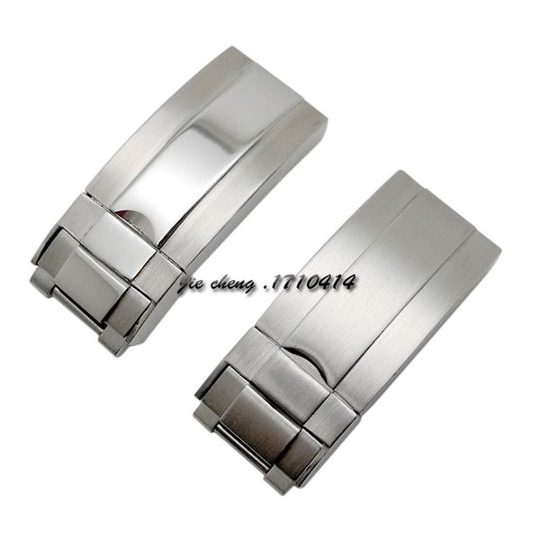 

16mm x 9mm new stainless steel watch bands strap buckle deployment clasp for rol bands, Black;brown