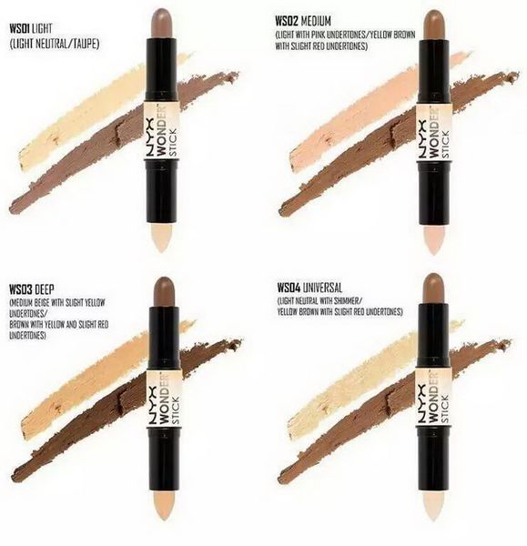 

nyx wonder stick highlight and contour stick highlight enhances & maximizes features contour creates depth & definition 2 in 1 makeup 4g
