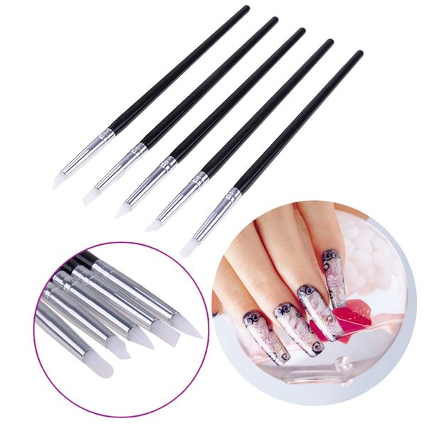 

5pc ilicone nail art pen bru h carving embo hollow pottery culpture bru h uv gel haping clay dotting poli h diy tool et