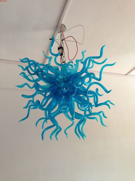 

ac led bulbs 110v/240v bright pretty blown glass art led blue crystal chandelier