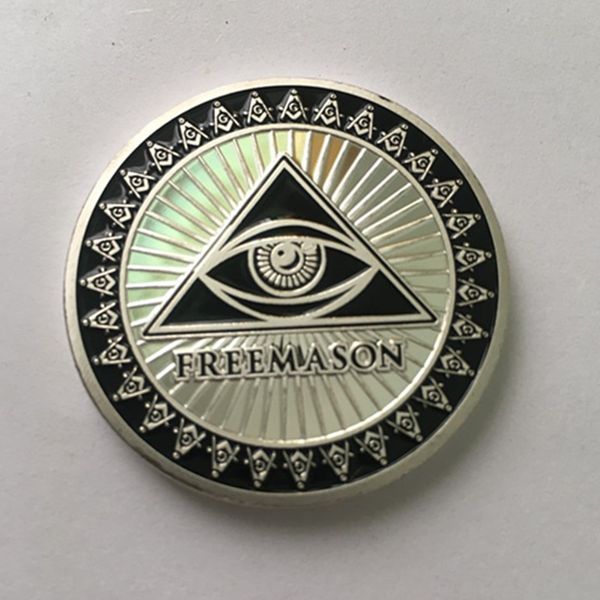 

10 pcs ason coin mors virtus junxit member symbol badge non separabit silver plated 40 mm souvenir coin