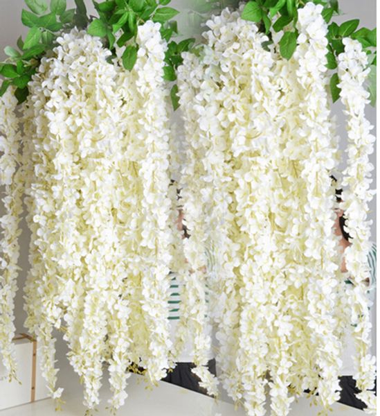 Atacado New 1,6 M artificiais Glicínias flor Rattan Seda guirlandas de flores videiras para o casamento decorações do partido