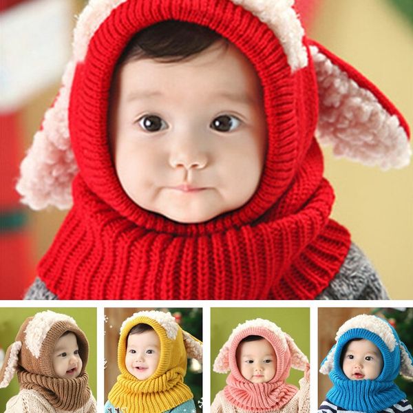 

winter lovely baby hat knitted warm cotton baby beanie gorros bebes crochet beanie toddler cap kid hats baby cap 5 colors ic769, Yellow