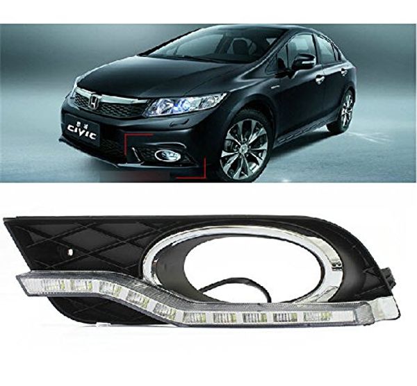 

auto-tech 10-led дневного света противотуманные фары дооснащение автомобиля led drl комплект для honda civic седан девятого поколения 2011-2