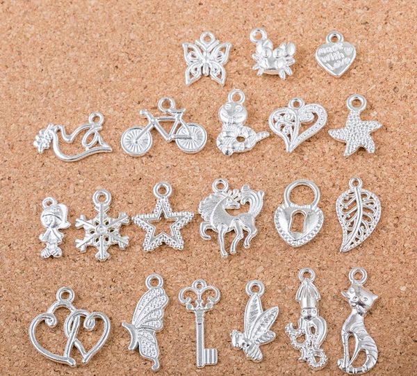 

400pcs silver mix style charms beads fit european bracelets for fashion style chirstmas style diy charm pendant, Bronze;silver