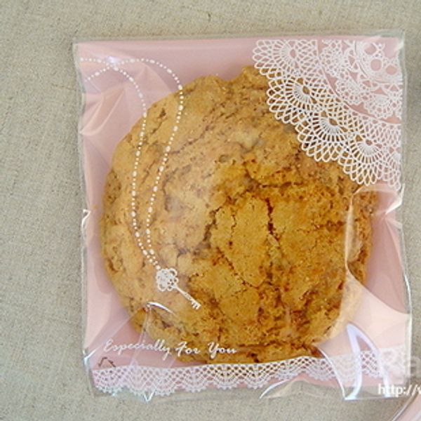 New 200pcs / lote rosa self adesivo snack sacos de lanchonete / biscoitos lindos Biscoitos Bolinho de biscoito de pão com laço tamanho10x11 + 4cm