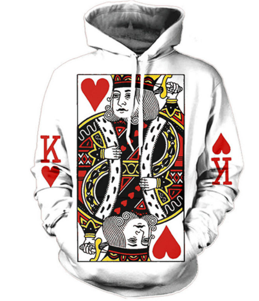 

fashion women/men heart of the cards funny 3d printed casual hoodies sweatshirt plus size p22, Black