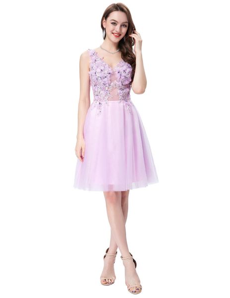 

Cheap Pink Bridesmaid Dresses Short Knee Length Flower Appliques Guest Dress Prom Dress Corset Tulle Bridesmaid Ball Gown free shipping