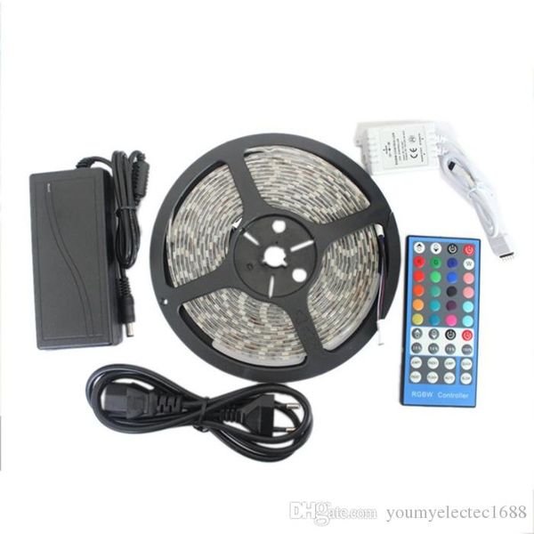 

светодиодная лента rgb ip65 rgbw 5m 5050 smd 300led водонепроницаемый контроллер питания + блистер розничная упаковка для украшения дома лам