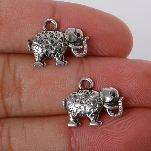 

new 8pcs 13x17mm zinc alloy antique silver elephant diy charms pendants jewelry making diy, Bronze;silver